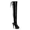 Pleaser - DELIGHT3017 Bottes cuissardes à plateforme - Noir Product image